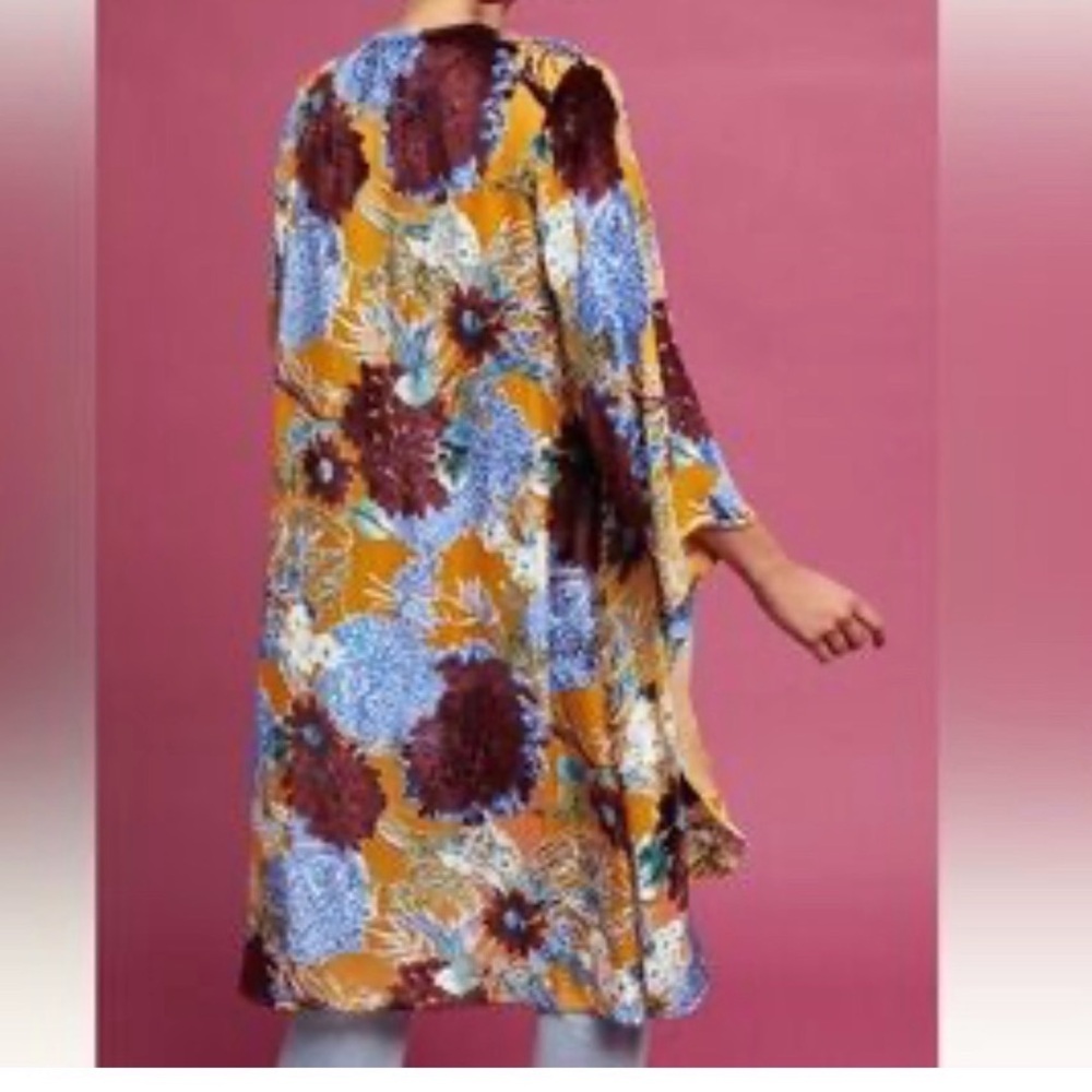 World Market Velours Mustard Floral Kimono Twee Automnal Vibes